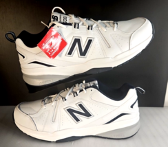 Men&#39;s New Balance, 608 v5 Training Shoe MX608WN5 White/Navy LEATHER 16D - $52.99