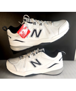 Men&#39;s New Balance, 608 v5 Training Shoe MX608WN5 White/Navy LEATHER 16D - $52.99