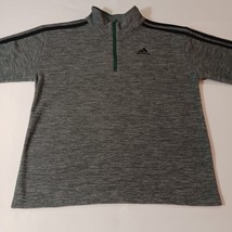 Adidas Men's Greenish Gray 1/4 Zip Long Sleeve Pullover Sweatshirt Size Medium image 6
