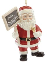 Lenox 2019 Santa Claus Figurine Ornament Annual Sign Merry Christmas Bell NEW - £85.63 GBP