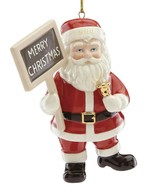 Lenox 2019 Santa Claus Figurine Ornament Annual Sign Merry Christmas Bell NEW