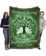 Irish Claddagh Blanket - Personalized - Celtic Gift Tapestry Throw Woven... - £72.25 GBP