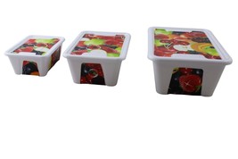 3 piece Decorative Fruit Plastic Food Storage Multi Purpose Containers - £8.11 GBP