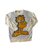 Garfield Sweater Women’s Medium Cream Cartoon Knit Pullover Vintage-Style - $421.24 MXN