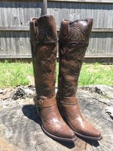 Corral G1116~Ladies Western Brown Tall Whip Stitch and Studs Boots - £295.70 GBP