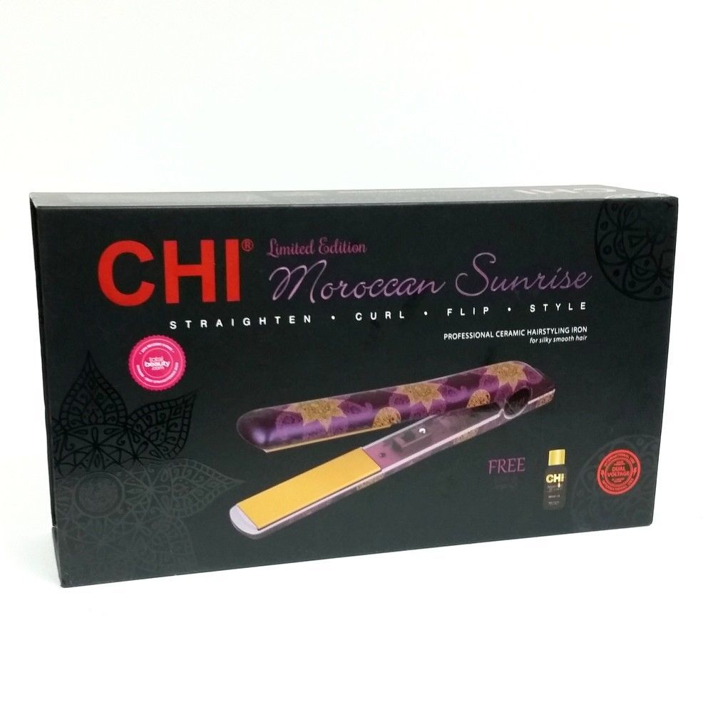 Chi Ceramic Hairstyling Flat Iron Smooth Hair 1" with Argan Oil Moroccan Sunrise - $129.99