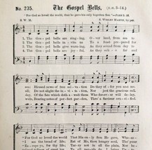 1883 Gospel Hymn The Gospel Bells Sheet Music Victorian Religious ADBN1jjj - $14.99