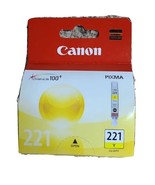 Canon 221 Yellow Ink 9 ml. Cartridge #CLI-221Y Pixma - NEW &amp; SEALED Genu... - $288.71 MXN