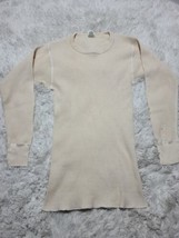 Morgan Mills Waffle-Knit Thermal Shirt Men XL Stretch Heavy Cotton USA Flaw VTG - £7.44 GBP