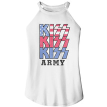 Kiss Army USA Women&#39;s Rocker Tank Star Spangled American Flag Fan Glam R... - $29.50+