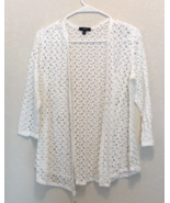 S. Point Open Front Cardigan Sweater White Size M - £16.27 GBP