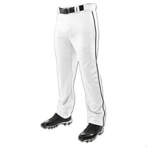 Mens Champro Baseball Pants White Piped Adult Open Bottom Triple Crown S... - $18.80