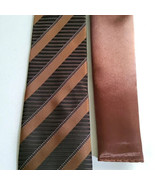 New KaiLong Mens Hand Made Silk NeckTie Brown Solid silk handkerchief - £25.21 GBP