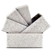 5-Pack Decorative Storage Baskets, Stackable, Woven Paper Rope With Fabric Liner - £39.82 GBP