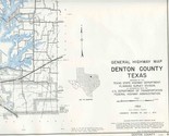 Denton County Texas General Highway Map 1972 State Highway Department - £19.44 GBP