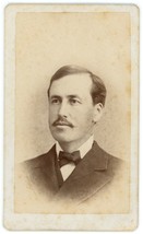 CIRCA 1880&#39;S CDV Handsome Man With Mustache Suit and Tie Koonz Appleton WI - £9.53 GBP