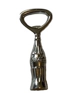 1990&#39;s Coke Bottle Opener 4&quot; Solid Metal Old Bottle Shape Silver - £12.89 GBP