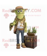 Olive Treasure Chest mascot costume character dressed with a Bootcut Jea... - $1,309.00