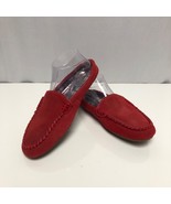 Lands End Shoes Womens 10M Red Slip on Rubber Sole Loafer Mules Slippers - $19.59