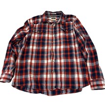 Wrangler BOYS Plaid Flannel Shirt XXL Red &amp; Blue Long Sleeve Casual Butt... - $366.23 MXN