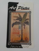 ART PLATES SWITCHPLATE LIGHT SWITCH COVER SINGLE PALM TREE WITH POSTAGE ... - £9.43 GBP