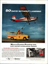 1950s vintage automotive AIRPLANE AD  WYNN&#39;S OIL ADDITIVE  Friction Proo... - $24.11