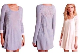 $128 Anthropologie Vintage Chemise Small 2 Nightie Lacy Thermal Sleep GR... - $44.35