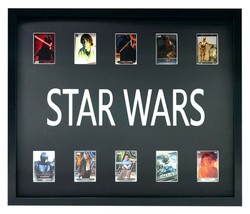Star Wars Framed 10 Trading Card Collage Lot Skywalker Han Solo Vader Leia Yoda - £165.94 GBP