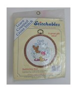 New Vintage 1994 Dimensions Stitchables Bubbletime Bear Cross Stitch Kit... - $9.69