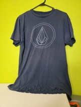 Volcom T-Shirt Y2K Big Logo Blue Mens Medium Tee  - £16.37 GBP