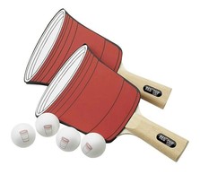 Red Cup Living Unique Ping Pong Paddles With 4 Ping Pong Balls Table Ten... - £15.44 GBP
