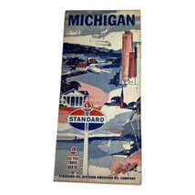 Vintage Street Map Michigan Standard Brochure Standard Gas American Oil ... - $9.49