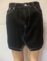  Black Jean Mini Skirt Sz 2 BooHoo Blue - £9.54 GBP