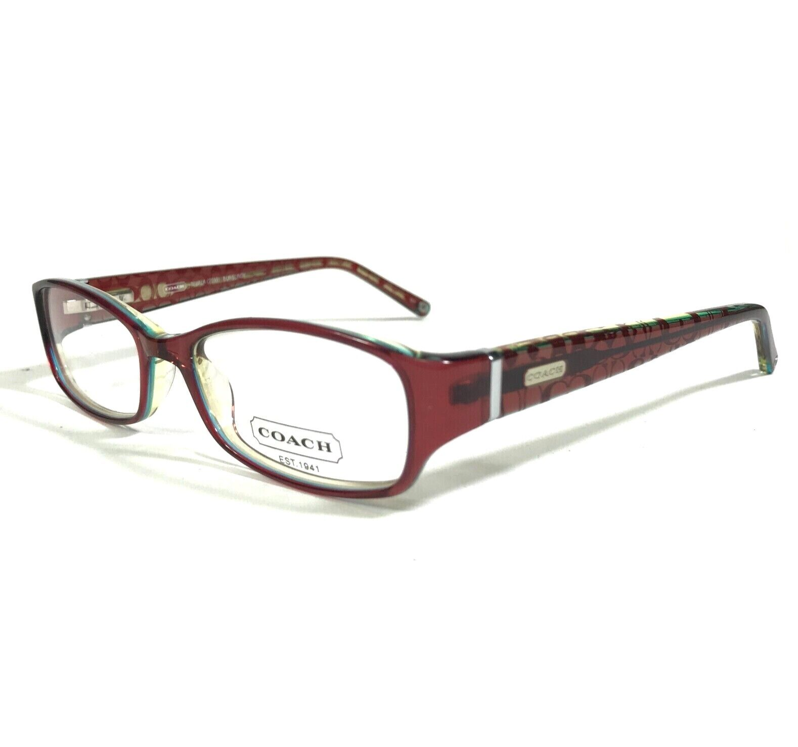 Coach Eyeglasses Frames NUALA 2019 BURGUNDY Clear Blue Green Red 50-16-135 - $74.23