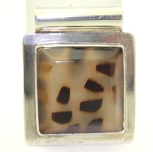 SQUARE BROWN QUARTZ PENDANT REAL SOLID .925 STERLING SILVER 26.3g - £100.21 GBP