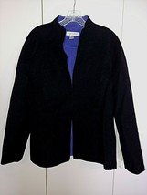 Casual Corner Ladies Blazer Black Wool BLAZER-10-BARELY WORN-BLUE Wool Inside - £6.03 GBP