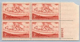 US SCOTT #1061 3c Kansas Territory Plate Block Used A3 - £1.17 GBP