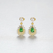 Small Water Drop Earrings 925 Silver Earrings Emerald Earrings South Korea Girly - £25.01 GBP