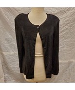 Soft Wear Mark Singer Petites Women&#39;s Black Cardigan Sweater - £19.48 GBP