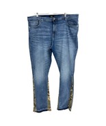 Nova Men jeans 42 medium wash camouflage at seams frayed edges pants  - £15.53 GBP