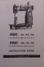 Pfaff 191 192 193 194 195 196 Sewing Machines Manual Hard Copy - $15.99
