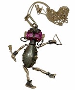 $345 Alexis Bittar &quot;Urban Warrior&quot; Large Ruby Articulating Figurine Neck... - £179.01 GBP