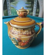 CERAMIC VINTAGE YELLOW COOKIE JAR TEA POT SHAPE 10 1/2&quot; [POTT3] - $1,053.55 MXN