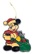 Vtg Disney Mickey Mouse Suncatcher Christmas Ornament Santa Claus 1980s 1990s - £14.50 GBP