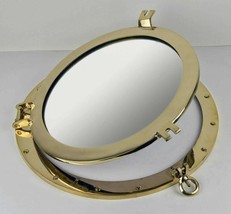 Nautical Tropical Imports 17 Inch Solid Brass Finish Wall Mount Porthole Mirror - £104.25 GBP