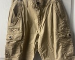 Iron Co Cargo Shorts Mens 34 Khaki Hiking Sporty Canvas Outdoors - £11.22 GBP