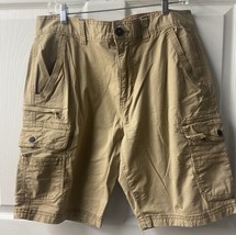 Iron Co Cargo Shorts Mens 34 Khaki Hiking Sporty Canvas Outdoors - £11.06 GBP