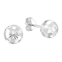 Everyday Groovy 7mm Disco Ball Sterling Silver Stud Earrings - £9.02 GBP