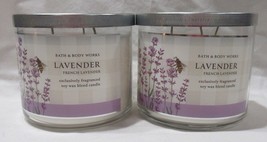 Bath &amp; Body Works 3-wick Scented Candle Lot Set Of 2 French Lavender - $70.74