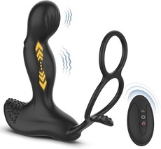 Prostate Massager Anal Plug Vibrator - Anal Sex Toys with Dual Cock Ring - £19.10 GBP
